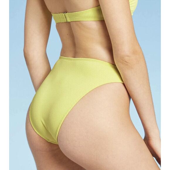 Xhilaration Juniors' Ribbed Cheeky High Leg Mid Waist Bikini Bottom XL 12-14 NWT - Picture 3 of 8
